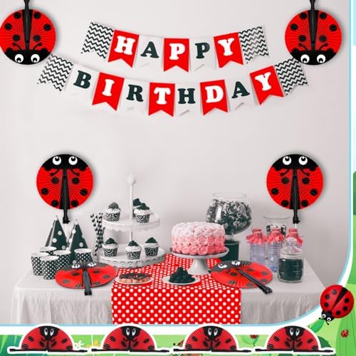 Taiyin 24 Pcs Ladybug Paper Fans Party Supplies Baby Shower Birthday Gifts - Image 4
