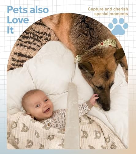 5-in-1 Thick & Plush Baby Play Gym, Baby Play Mats for Floor, Tummy Time Mat with 6 Toys, Convertible Stage-Based Developmental from Babies to Toddlers, Ball Pit, White - Image 6