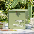 AerWo Sage Green Wedding Card Box, Acrylic Gift Card Box for Wedding Decor by AerWo
