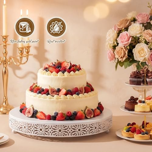 Wenqik 20 Inch Cake Stand Round Metal Cupcake - Image 4