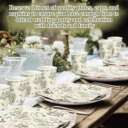 Ziliny Wildflower Party Decorations, Paper Plates Napkins Cups Serve 50 - Image 4