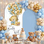 Tegeme 2 Pcs Blue Teddy Bear Arch Backdrop We Can Bearly Wait to Meet You - Image 6