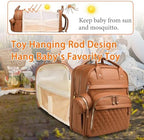 Astro alan Diaper Bag with Changing Station, Waterproof 3 in 1 Diaper Backpack with Foldable Changing Pad, Large Travel Backpack for Mom & Dad, Shower Gift for Baby Girl & Boy, Brown - Image 3