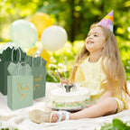 Whaline 30Pcs Sage Green Thank You Paper Gift Bags 6.3 x 3.1 x 8.7 inch 3 Colors Gold Foil Thank You Party Favor Bag with Handle 40 Sheet Tissue Paper for Wedding Birthday One Lucky Duck Gift Wrapping - Image 5