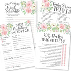 Hadley Designs 50 Floral Baby Prediction And Advice Cards, Trivia Games, etc, 25 Love or Labor, Boobs Or Baby Butts Game - 6 Double Sided Cards Baby Shower Games Funny, Baby Shower Party Supplies - Image 3