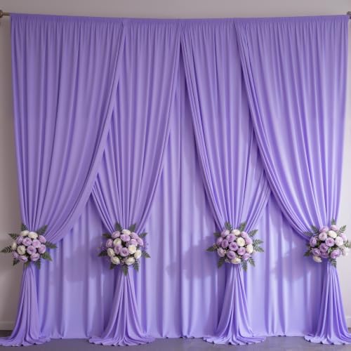 30x10FT Backdrop Curtains with Rod Pockets - Wrinkle Free Photo Stage Backdrop 6 Panels Curtains Drapes for Photography Wedding Party Baby Shower Decorations (Lavender) by Unknown