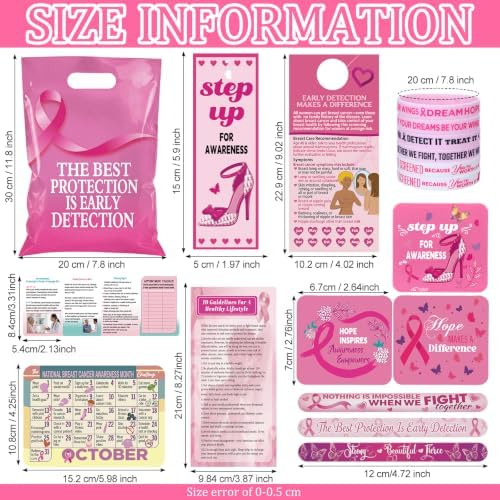 Eaasty 120 Pcs Breast Cancer Awareness Items Bulk, Pink Ribbon Gifts Favors - Image 2