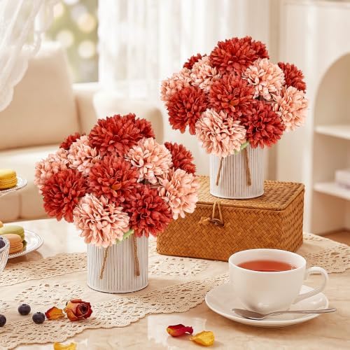 6 Set Terracotta Pre-Made Flower Table Centerpieces for Fall Decor - Image 3