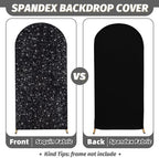 MODFUNS 6FT Black Sequinence Arch Cover Backdrop Covers Sequin Spandex Arch Covers Wedding Arch Cover Backdrop Fabric Glitter Arch Back Drop for Wedding Party Birthday Decoration - Image 3