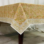Ridhi Romantic Reverie Hand Block Print Cotton Tablecloth 90 x 60 Inch - Image 6