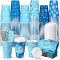 Jingmore 48 Sets 16oz Disposable Paper Coffee Cups with Lids Sleeves Straws Holiday Paper Drinking Cups Bulk for Hot Cold Beverages Home Business Cafe Birthday Party Supplies (Snowflake) by Jingmore
