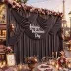 50ft x 15ft Brown Backdrop Curtains, Wrinkle Free Drapes Back Drop Cloth - Image 4