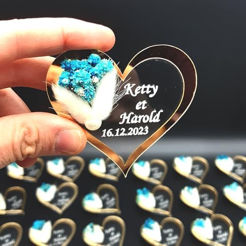 Gold Heart Magnet Wedding Favor, Set of 50, Elegant Party Favors for Attendee - Image 7
