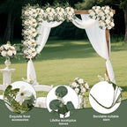 White Peonies Artificial Flowers 12 Bundles Silk Mum Roses - Image 6