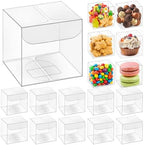 Eaasty 200 Pcs 2 x 2 x 2 Inch Clear Favor Boxes Plastic Treat Gift Boxes by Eaasty