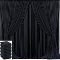 50x10ft Black Backdrop Curtain for Wedding Parties Wrinkle Free Fabric Black Drapes Backdrop Decoration for Baby Shower Birthday Photography Decoration 10 Panels, 5ft x 10ft by Gogoparti