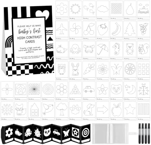 Sinload 57 Pcs Baby DIY High Contrast Card Games Set, Black,White by Sinload