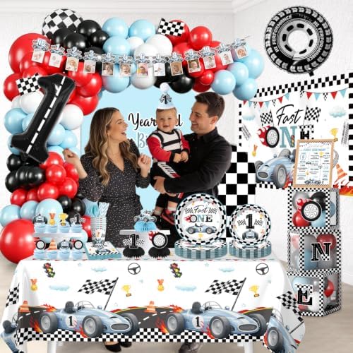Cocomigo Fast One Birthday Decorations for Boy, Serves 25 Guests - Image 6
