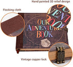 JIMBON Our Adventure Book Scrapbook Photo Album Retro Style Embossed Letter Cover Travel Diary Journal Scrap Book Kit For Couples,Memory Book For Anniversary Wedding - Image 5