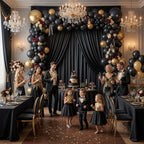 20ft×15ft Black Backdrop Curtain for Wedding Parties - Image 4