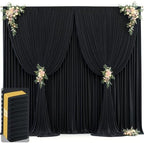 50ft x 12ft Black Backdrop Curtains Wrinkle Free Backdrop Curtain for Wedding Parties Black Fabric Backdrops Drapes Back Drop Cloth Bridal Shower Stage Curtains Wedding Decorations for Reception by Tao-GePartyDecorations