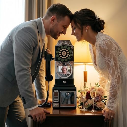 RetroVox Video & Audio Guest Book Wedding Phone Guestbook Creative Easy to Use & Fun Engagements Anniversaries Baby Showers Graduation (B Red) - Image 4