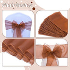 MDS Pack of 75 Organza Chair Sashes for Wedding & Event Décor – Bronze - Image 4