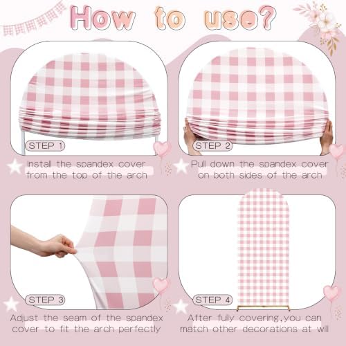 2 Pcs 7.2ft 6ft One Silly Goose Arch Backdrop Cover,Pink,Stylish - Image 4