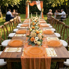 DaYammi 350PCS Clear Orange Plastic Dinnerware Set for 50 Guests - Image 5
