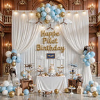 50x15ft White Backdrop Curtains for Parties Wrinkle Free Fabric Backdrop Curtain Wedding Photo Drapes Backdrop for Birthday Party Baby Shower Bridal Shower Photography Stage Back Drop 10 Panels 5x15FT - Image 2
