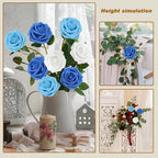 Artificial Flowers Realistic Roses, Real Looking Fake Roses with Stem for DIY Wedding Bouquets Centerpieces Bridal Shower Party Home Romantic Decorations (Shades of Blue, Regular 3" - 200pcs) - Image 4
