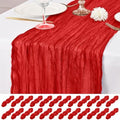 24 Pack Red Table Runner 10Ft Cheesecloth Table Runner Rustic Gauze Table Runners Romantic Long Sheer Fabric Cheese Cloth Table Runners for Wedding Party Bridal Baby Shower by Lumaycens