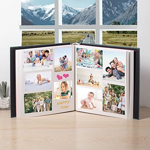 Super Large Photo Album Self Adhesive Scrapbook Album for 4×6 5×7 8×10 10×12 or Bigger Pictures DIY Magnetic Linen Cover Album 80Sheets/160Pages DIY Photo Album(Dark Green) - Image 3