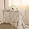 LuoluoHouse White Lace Tablecloth 6pcs Table Fabric 60x120 Inch for Rustic by LuoluoHouse