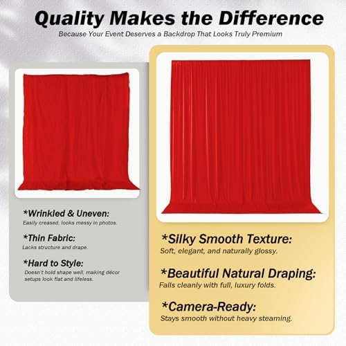 20x12 ft Red Backdrop Curtains for Weddings Parties, Birthdays and Photos - Image 4