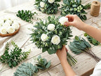 HUAHUA Mixed Artificial Eucalyptus Leaves Stems Bulk,Fake Greenery Plants Faux Silver Dollar Eucalyptus Leaves for DIY Bouquets Centerpiece Floral Arrangement Home Wedding Decor (140, Green) - Image 4
