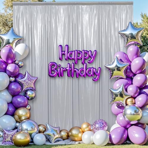 leegleri 40x10ft Thick Silver Glitter Backdrop Curtain Panels for Parties, Wrinkle Free Sequin Sparking Photo Backdrop Drapes, 8 Panels 5x10ft Shimmer Back Drop Cloth for Wedding Birthday Photography - Image 4