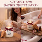 MTLEE 20 Pcs Wine Red Floral Wedding Candle Favors Red Rose Bridal Shower Gifts for Guests Soy Wax Candles with Glass Jar Bridesmaid Proposal Gifts for Wedding Bachelorette Bridal Shower - Image 6