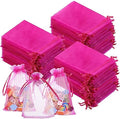 Woanger 500 Pcs Hot Pink Organza Bags Bulk 4 x 6 Inch Small Drawstring Mesh Gift Bags Sheer Jewelry Pouches Sachet Candy Pouch for Wedding Favor Holiday Festival Birthday Party Shower by Woanger