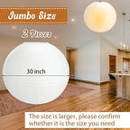 2 Pack 30 Inch Large Paper Lanterns White Hanging Lantern for Decor - Image 2