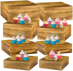 Barydat 8 Pcs Large 13.7" Wood Risers Display, Dark Brown by home