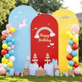 Rainbow Arch Backdrop Cover 6FT 5FT 4FT Stretchy Wedding Arch Covers Set of 3 Spandex Fitted Blue Yellow Red Fabric Backdrop Cover for Party Baby Shower Birthday Decoration by Tao-GePartyDecorations