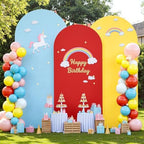 Rainbow Arch Backdrop Cover 6FT 5FT 4FT Stretchy Wedding Arch Covers Set of 3 Spandex Fitted Blue Yellow Red Fabric Backdrop Cover for Party Baby Shower Birthday Decoration by Tao-GePartyDecorations