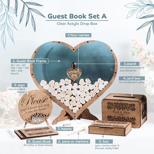 Guest Book Alternatives - Personalized Wedding Guest Book - Guest Book - Wooden Drop Box - Rustic Wedding Decor - Wedding Decor - Wooden Drop Box - Personalized Wedding Guest Book Alternative - Set A - Image 3