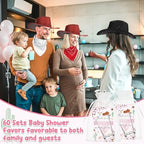 60 Sets Western Cowgirl Baby Shower Acrylic Shot Glasses A Little Cowgirl is On The Way Shot Glasses with Thank You Cards Organza Bags for Gender Reveal Cow-Girl Themed Birthday (Pink) - Image 7