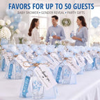 50 Sets Baby Shower Favors Shot Glasses Keychain Gifts, Gender, Blue - Image 5