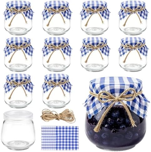 3.4 oz Small Glass Jars with Lids 12PCS, Mini Yogurt Jars for Jam by ZHURUININ