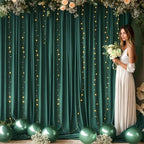 20x10ft Hunter Green Backdrop Curtain for Wedding Parties Wrinkle Free Fabric Dark Green Drapes Backdrop Decoration for Baby Shower Birthday Photography Decoration 4 Panels, 5ft x 10ft - Image 4