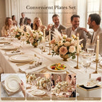 realluck 200Pcs Ivory and Gold Plastic Plates Scalloped Plates - Image 2