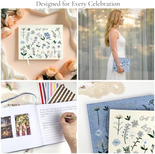 Wedding Guest Book, Embroidered Linen Guest Book Keepsake - Image 7